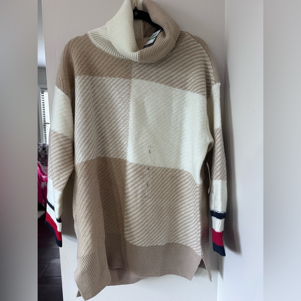 Tommy Hilfiger Colorblock Cowl Neck Sweater NWT Size L - Picture 8 of 10